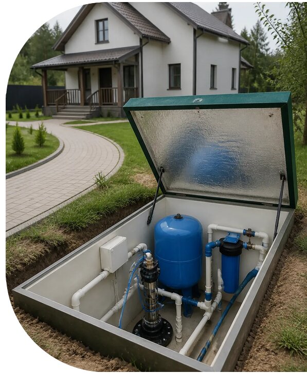 Автономное водоснабжение дома в Новомосковске от 154875 р. | АПаруса-Нвм