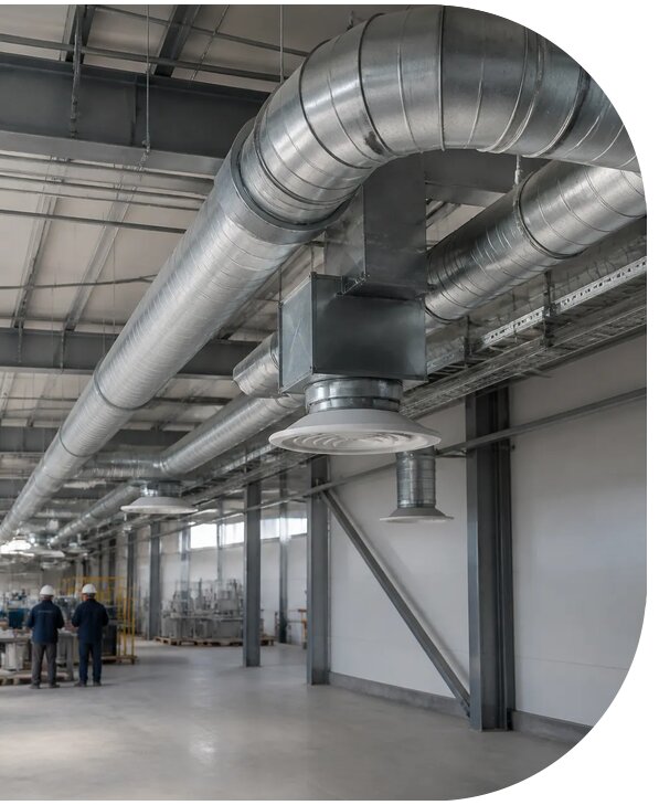 Монтаж вентиляции производственных помещений в Новомосковске
